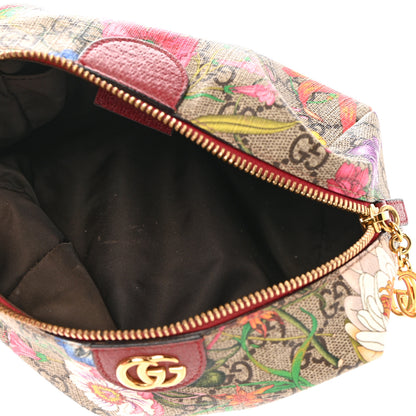 Gucci Soft GG Supreme Monogram Flora Calfskin Small Ophidia Cosmetic Case Beige Ebony Multicolor Rosso 5 of 7