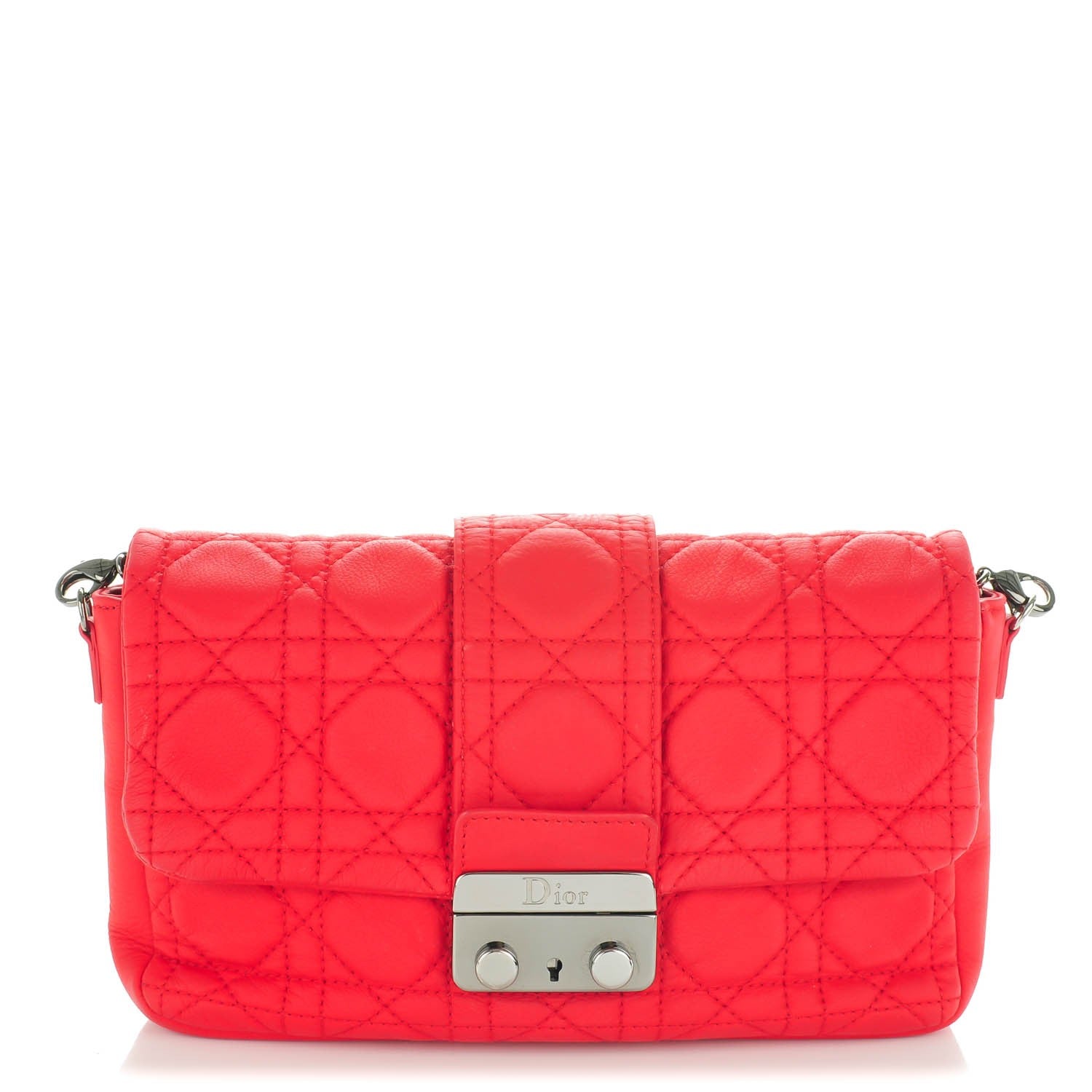 Christian Dior Calfskin Cannage New Lock Pouch Geranium 1 of 8