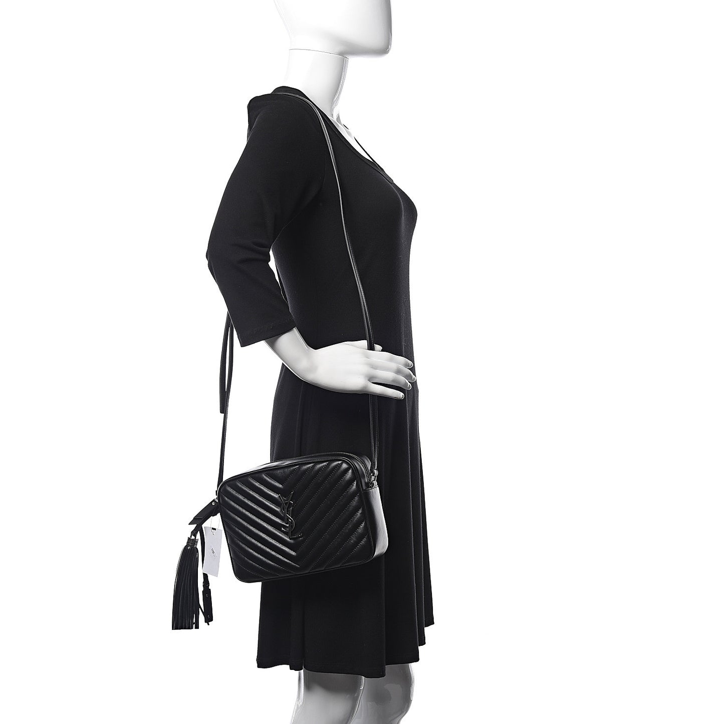 Calfskin Matelasse Monogram Lou Camera Bag Black