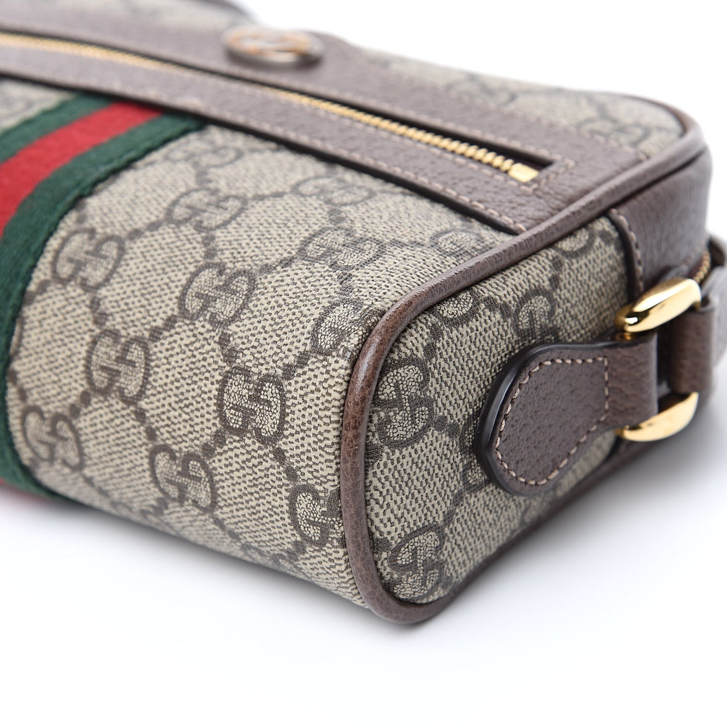 GG Supreme Monogram Web Mini Ophidia Shoulder Bag Brown