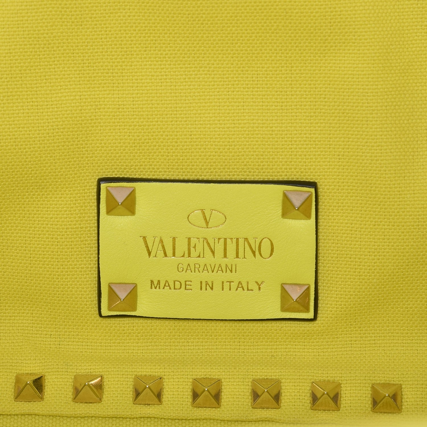 Valentino Garavani Canvas Large Rockstud Reversible Tote Pink Yellow 13 of 19