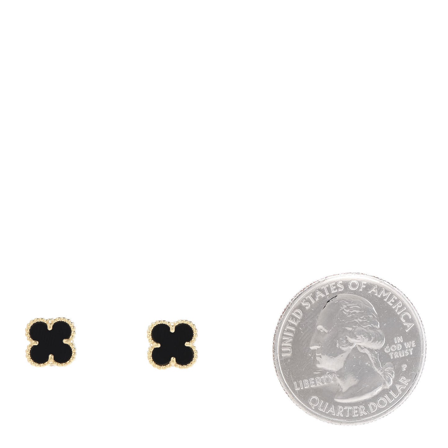 18K Yellow Gold Black Onyx Sweet Alhambra Earrings