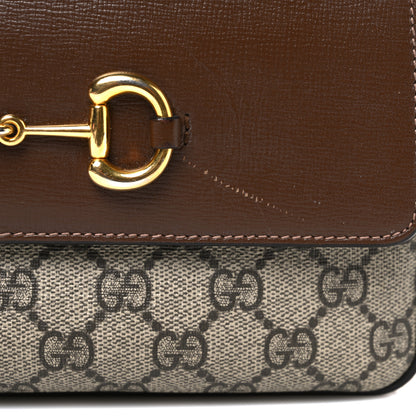 Gucci GG Supreme Monogram Small Horsebit 1955 Shoulder Bag Beige Brown Sugar 12 of 12