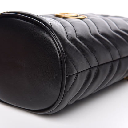 Gucci Calfskin Matelasse Mini GG Marmont 2.0 Bucket Bag Black 10 of 12