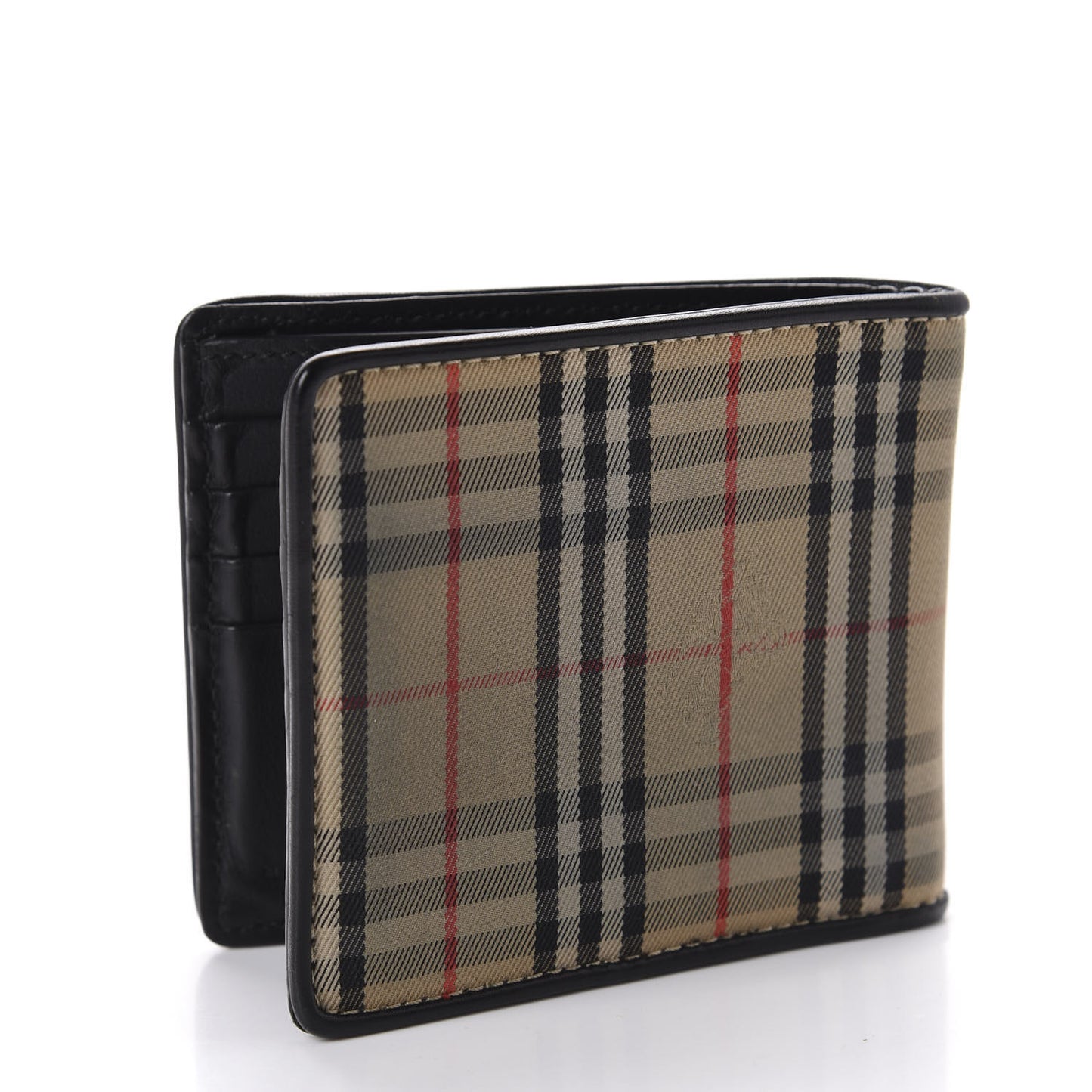 Calfskin 1983 Knight Check Bi-Fold Wallet Black