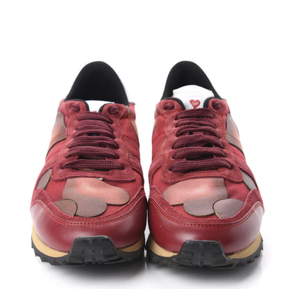 Valentino Garavani Fabric Suede L'Amour Womens Rockrunner Sneakers 37.5 Red 2 of 10