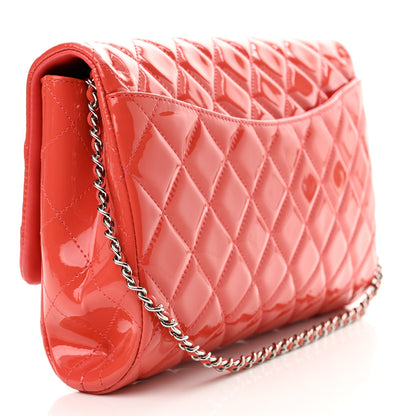 Chanel Patent Quilted Clutch With Chain Flap Fuchsia 3 of 10