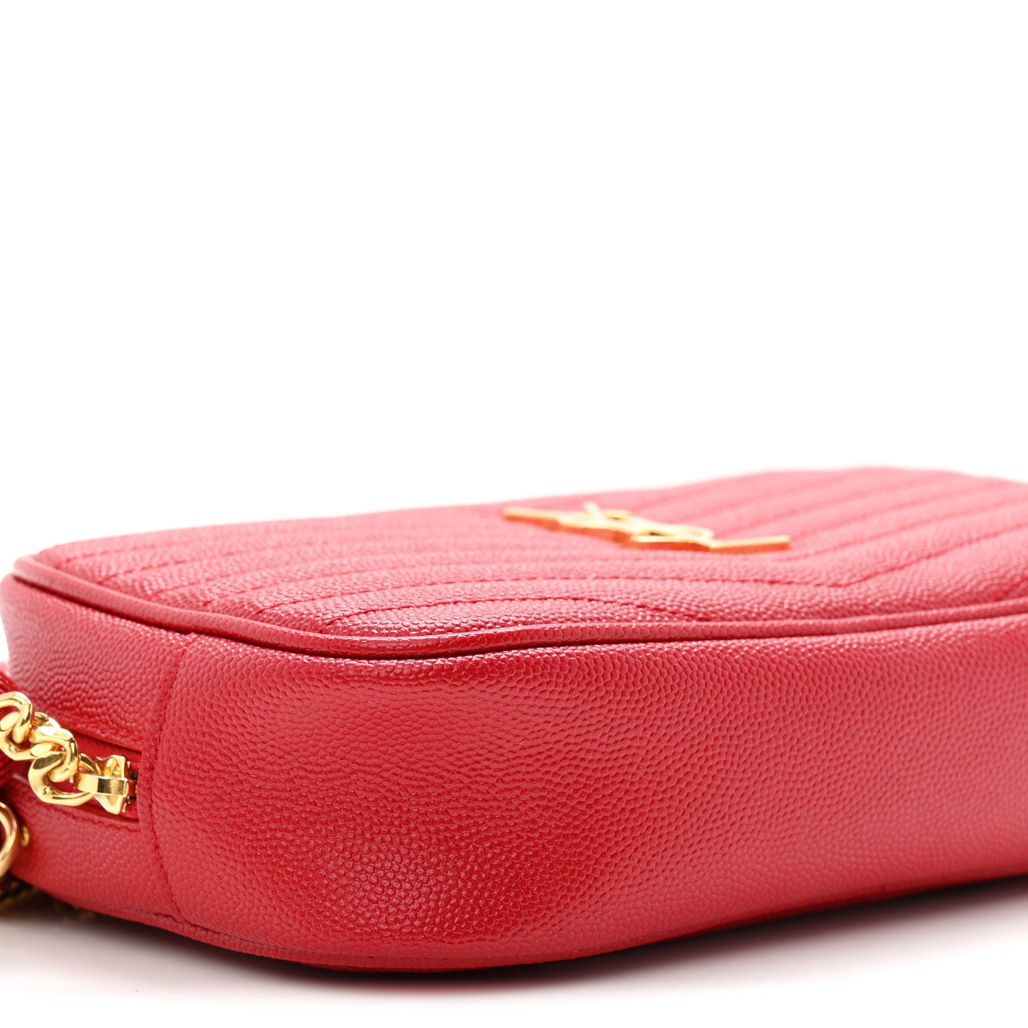 Saint Laurent Grain De Poudre Matelasse Monogram Mini Lou Camera Bag Eros Red 9 of 11