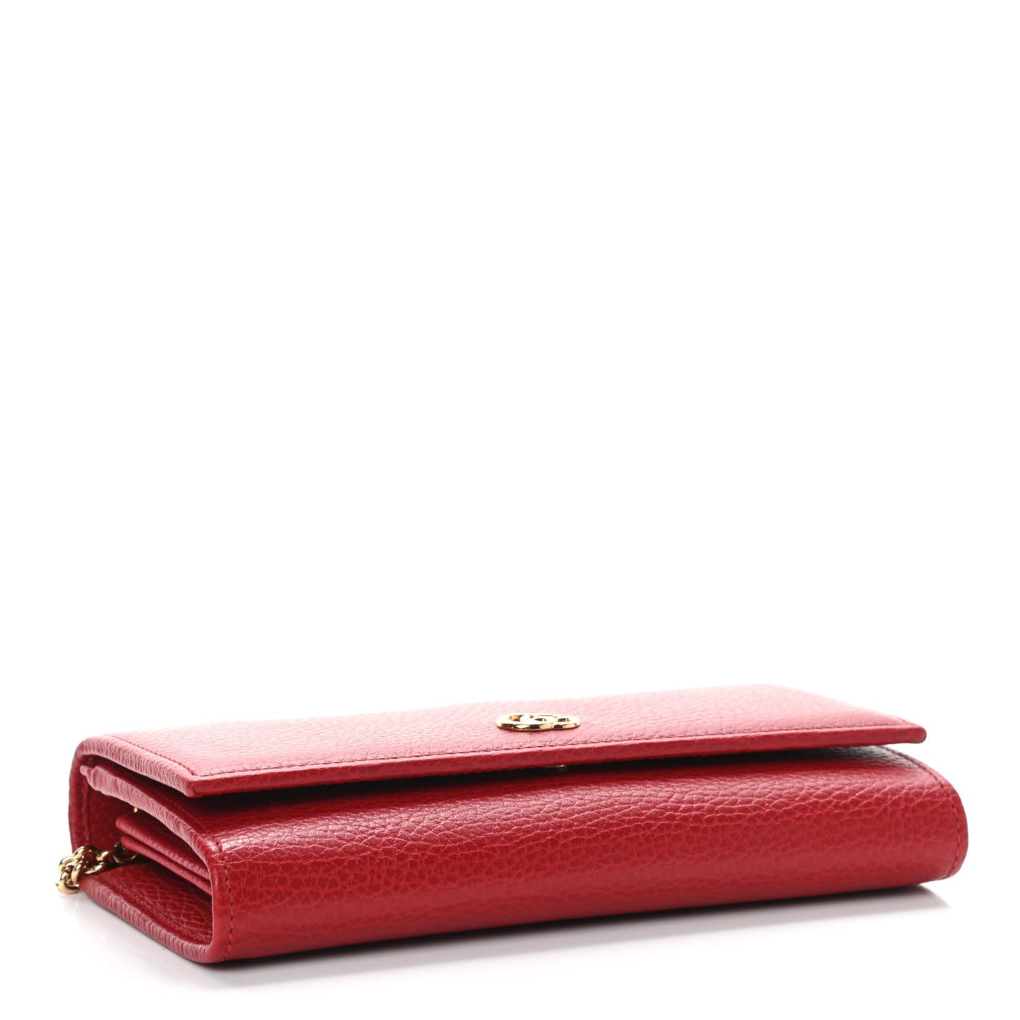 Dollar Calfskin Petite GG Marmont Wallet Chain Bag Hibiscus Red