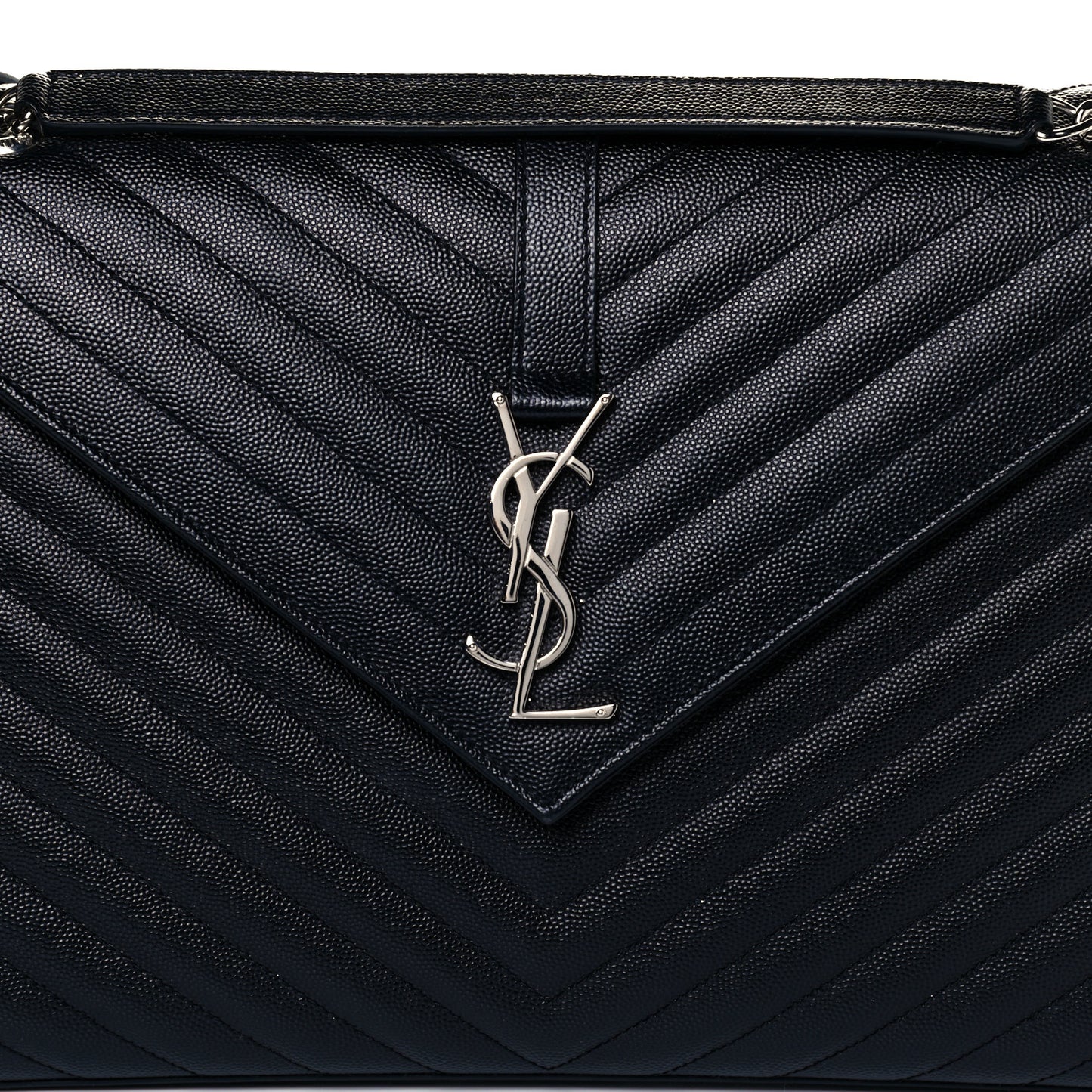Grain De Poudre Matelasse Chevron Large Monogram Satchel Black
