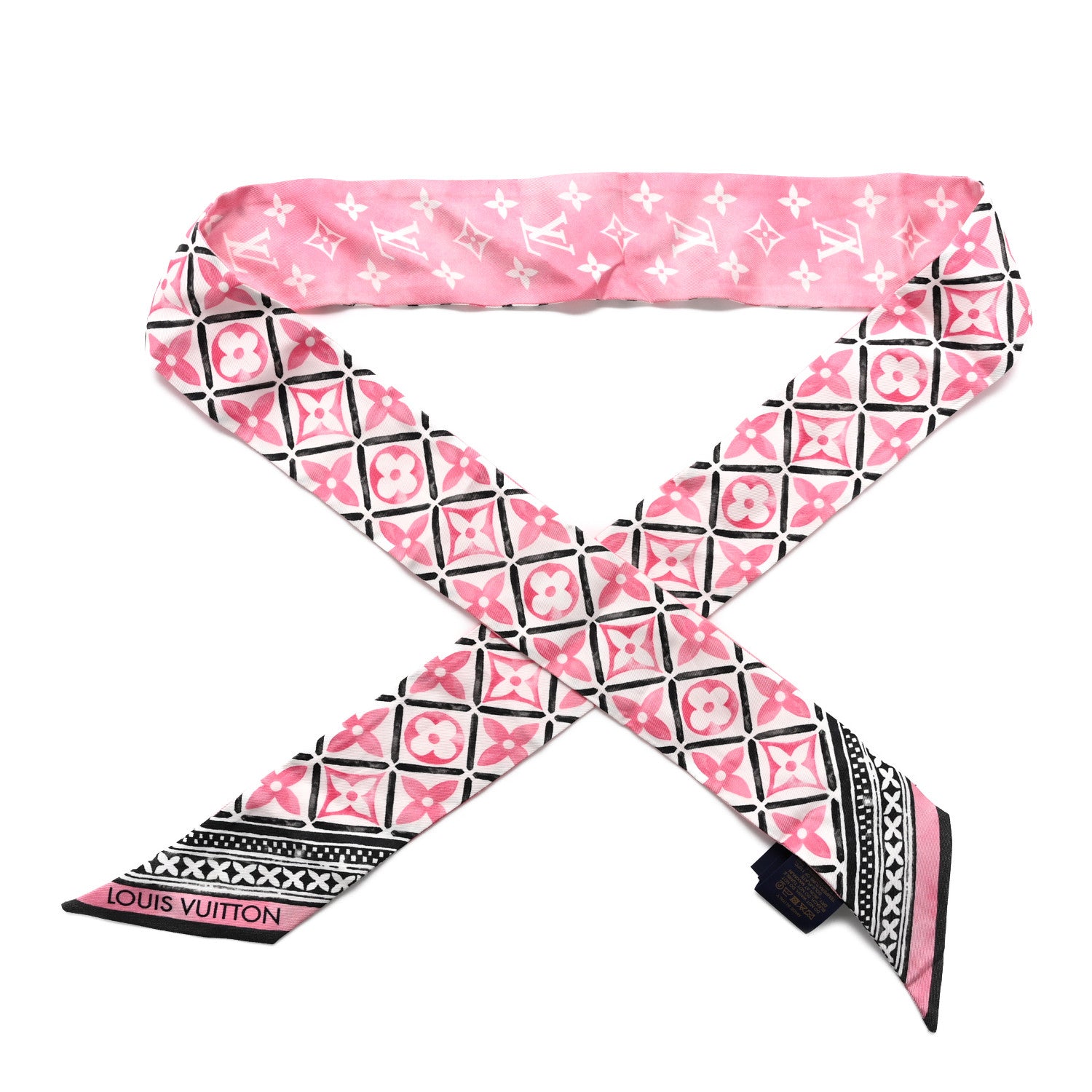 Louis Vuitton Silk Monogram Flower Tile BB Bandeau Pink 1 of 3