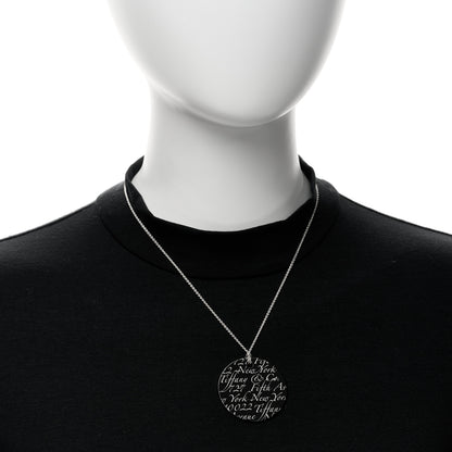 Tiffany Sterling Silver Black Bone Notes Round Pendant Necklace 2 of 5