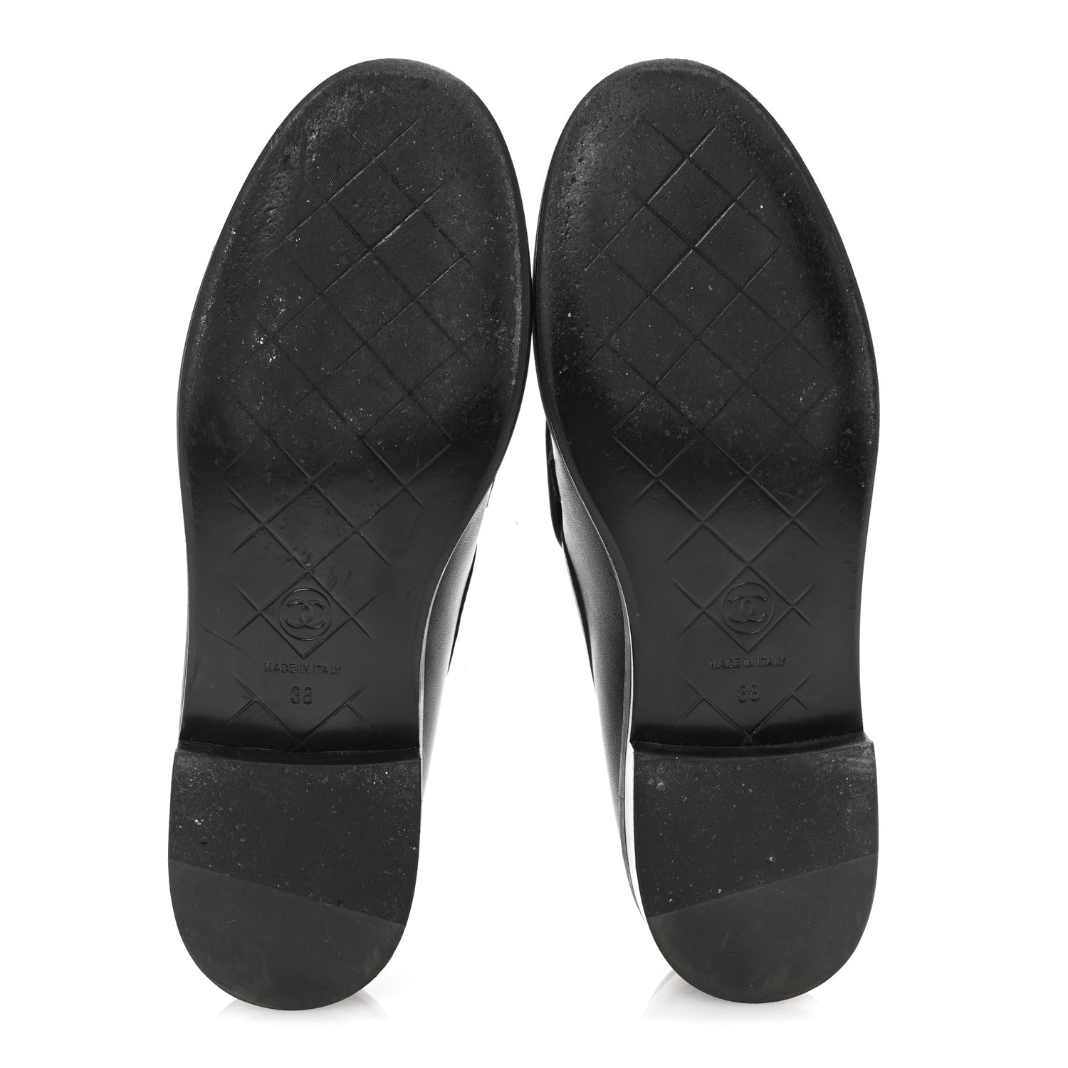 Chanel Lambskin Quilted CC Turnlock Loafers 38 Black 6 of 10