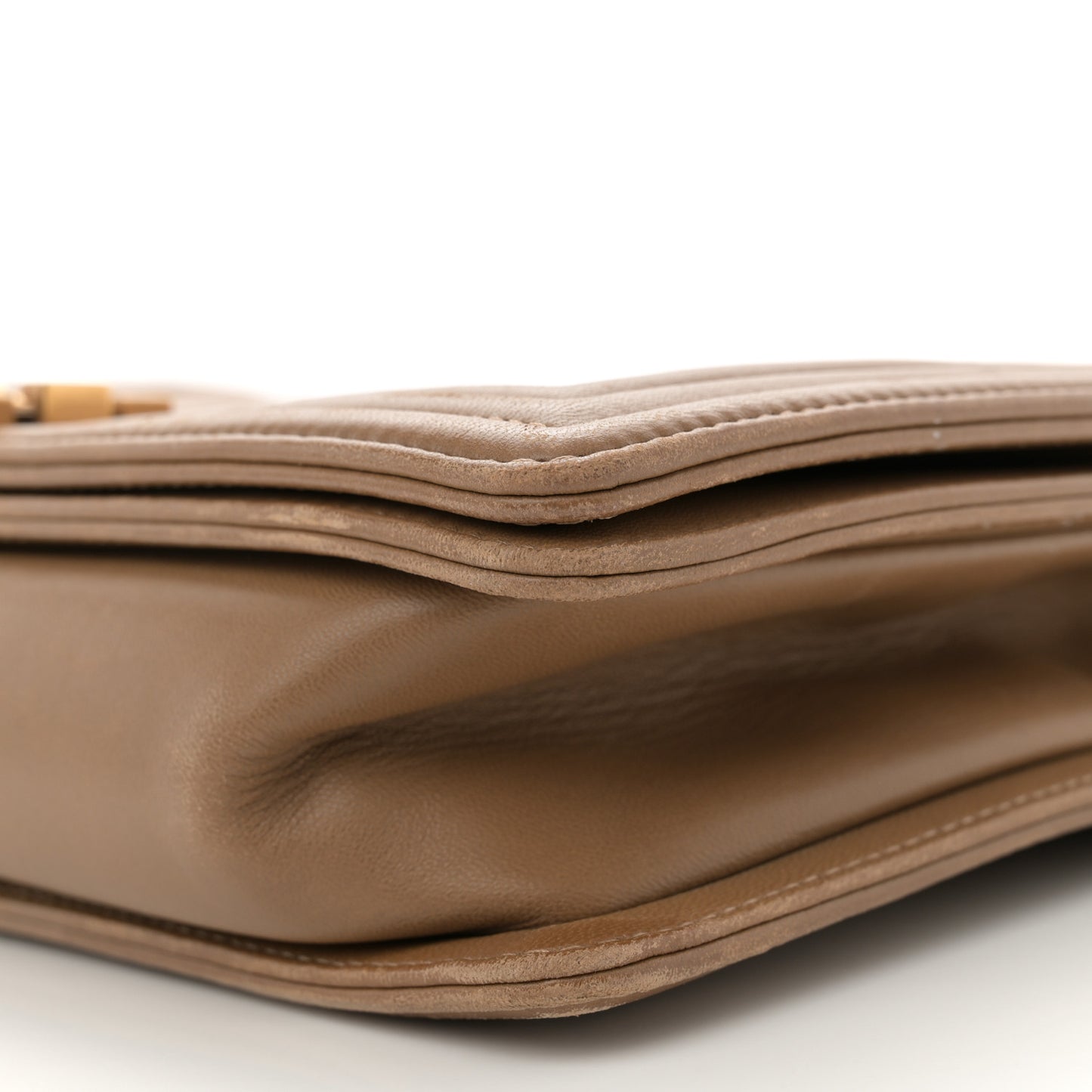 Lambskin Quilted New Medium Boy Flap Dark Beige