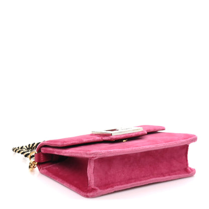 Gucci Velvet Crystal Square G Shoulder Bag Light Raspberry Rose 3 of 9