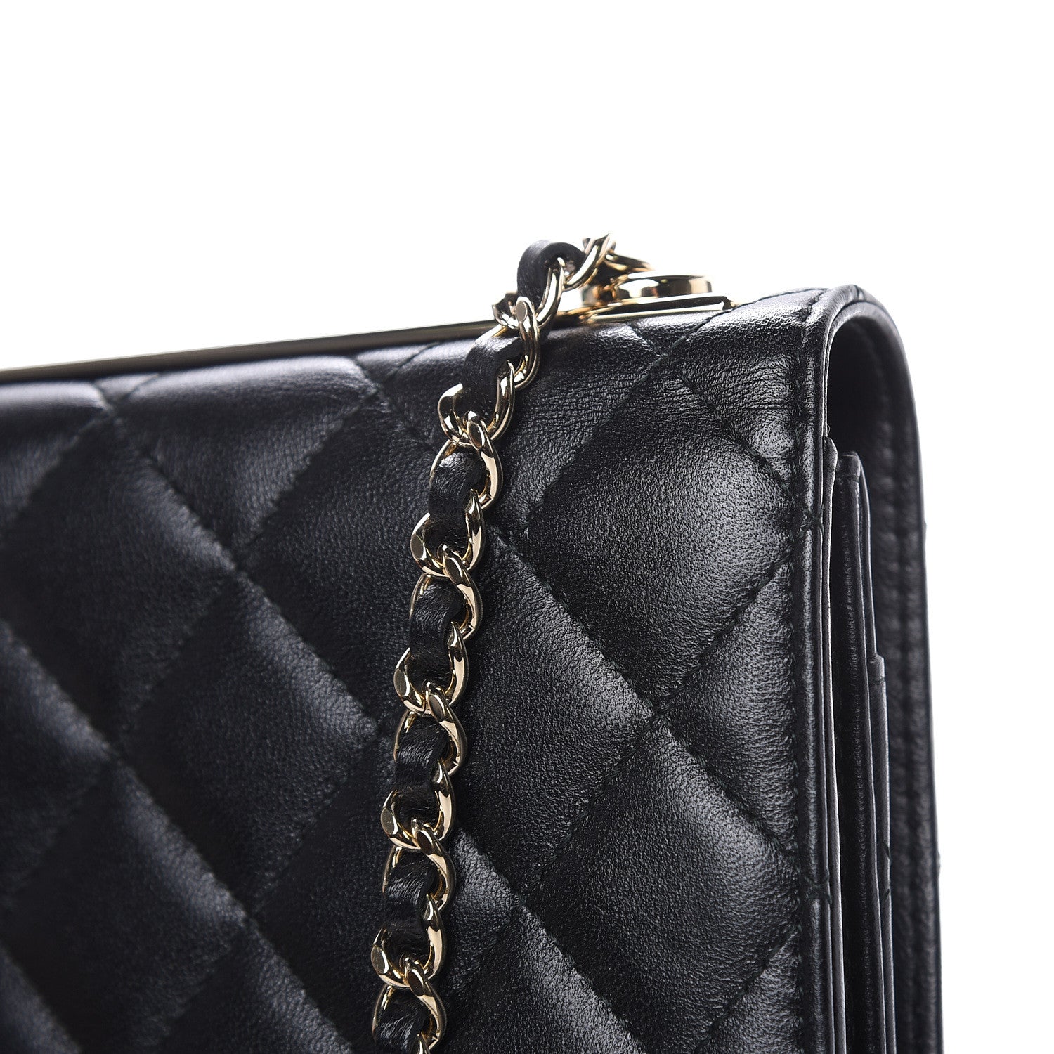 Chanel Lambskin Quilted Trendy CC Wallet On Chain WOC Black 10 of 14