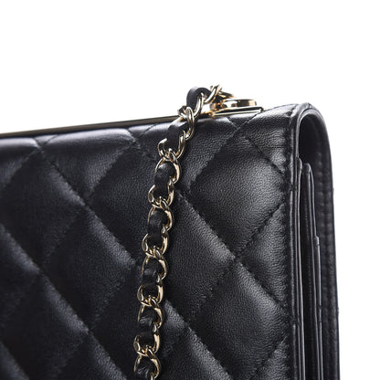 Chanel Lambskin Quilted Trendy CC Wallet On Chain WOC Black 10 of 14