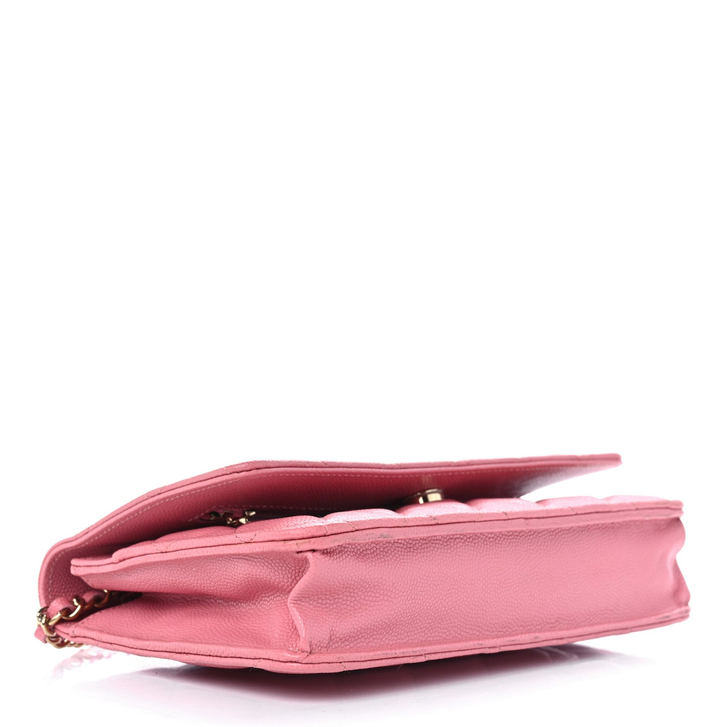 Caviar Quilted Wallet on Chain WOC Pink