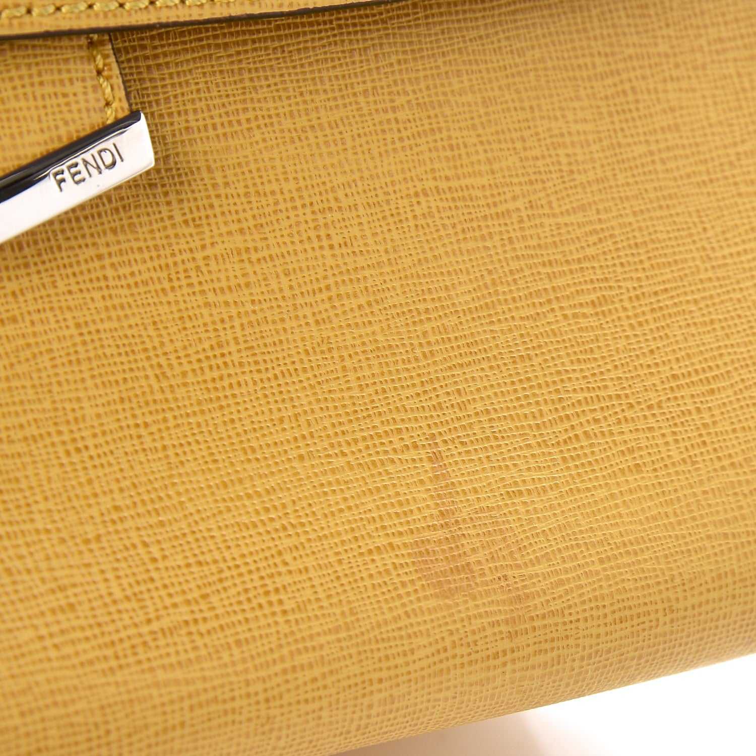 Fendi Vitello Elite Flamingo Mini Demi Jour Shoulder Bag Mustard 8 of 8