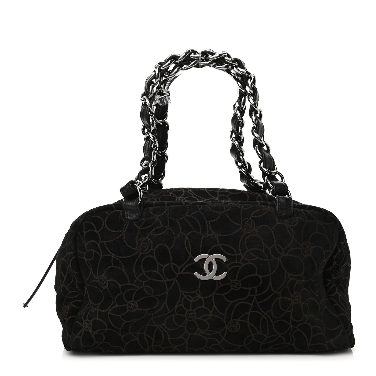 Suede Camellia Bowler Black
