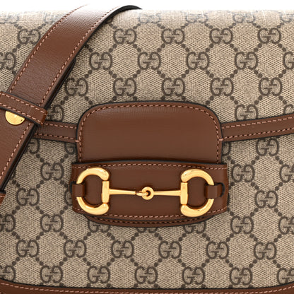 Gucci GG Supreme Monogram Horsebit 1955 Shoulder Bag Beige Brown Sugar 8 of 10