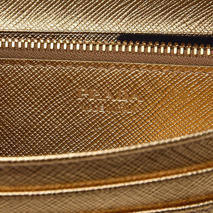 Prada Saffiano Metal Continental Flap Wallet Platino 7 of 12