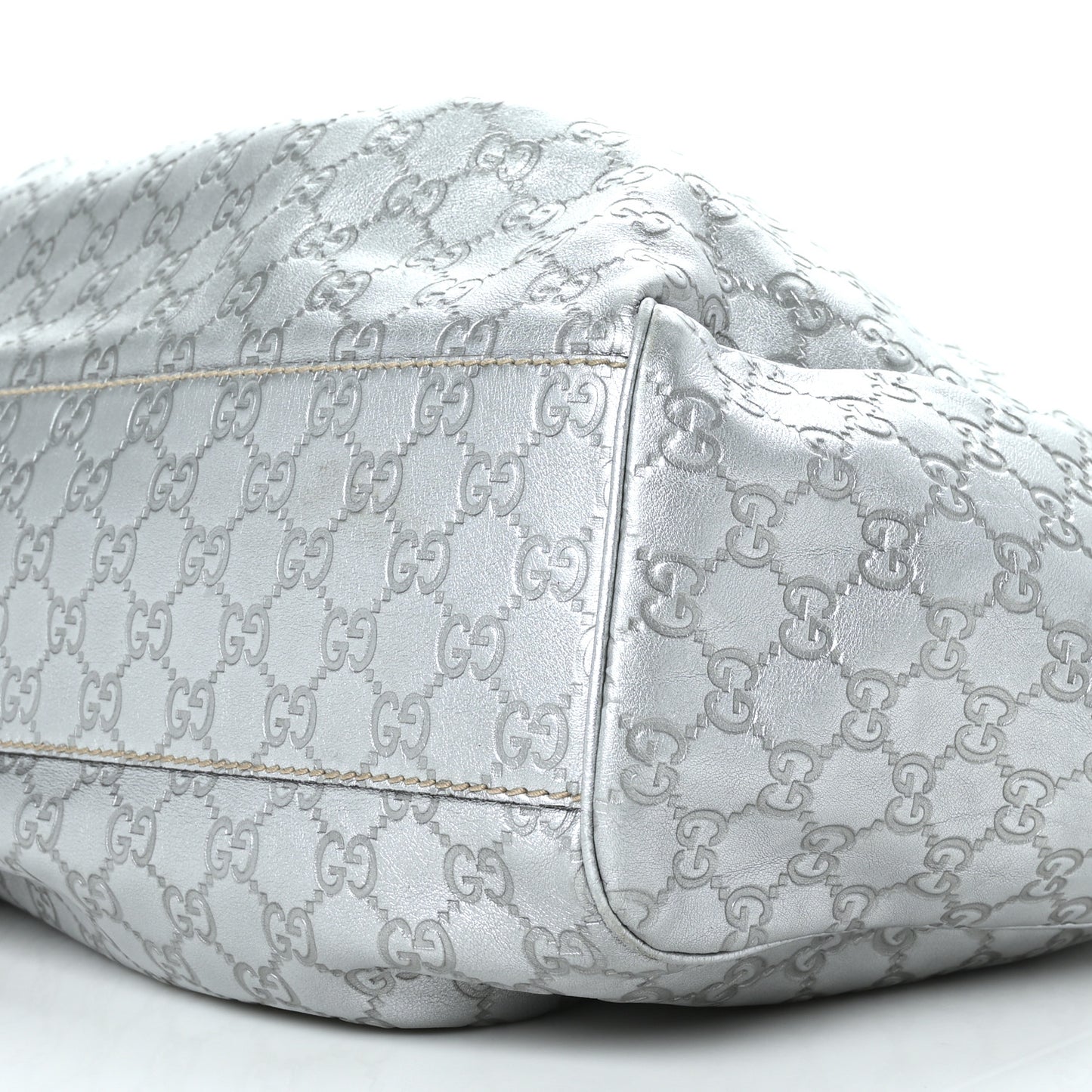 Guccissima Large Sukey Tote Silver