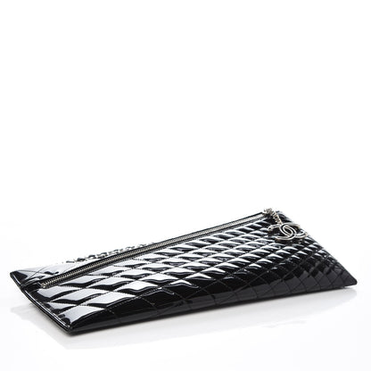 Chanel Patent Geometric Quilted Kaleidoscope Clutch Black 4 of 7