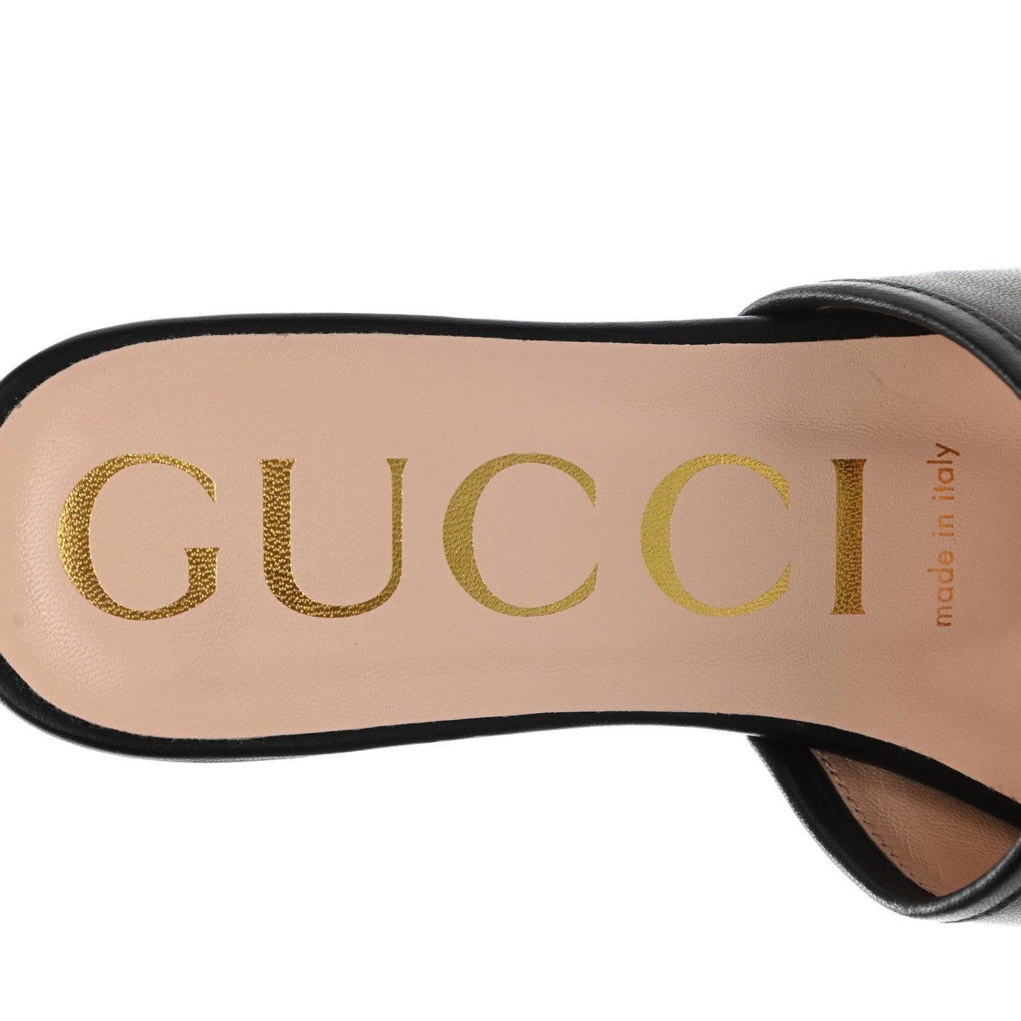 Nappa Horsebit Flat Slide Sandals 35 Black