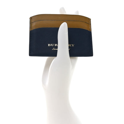 Burberry Soft Grain Calfskin Izzy Card Case Blue Carbon Camel 2 of 7