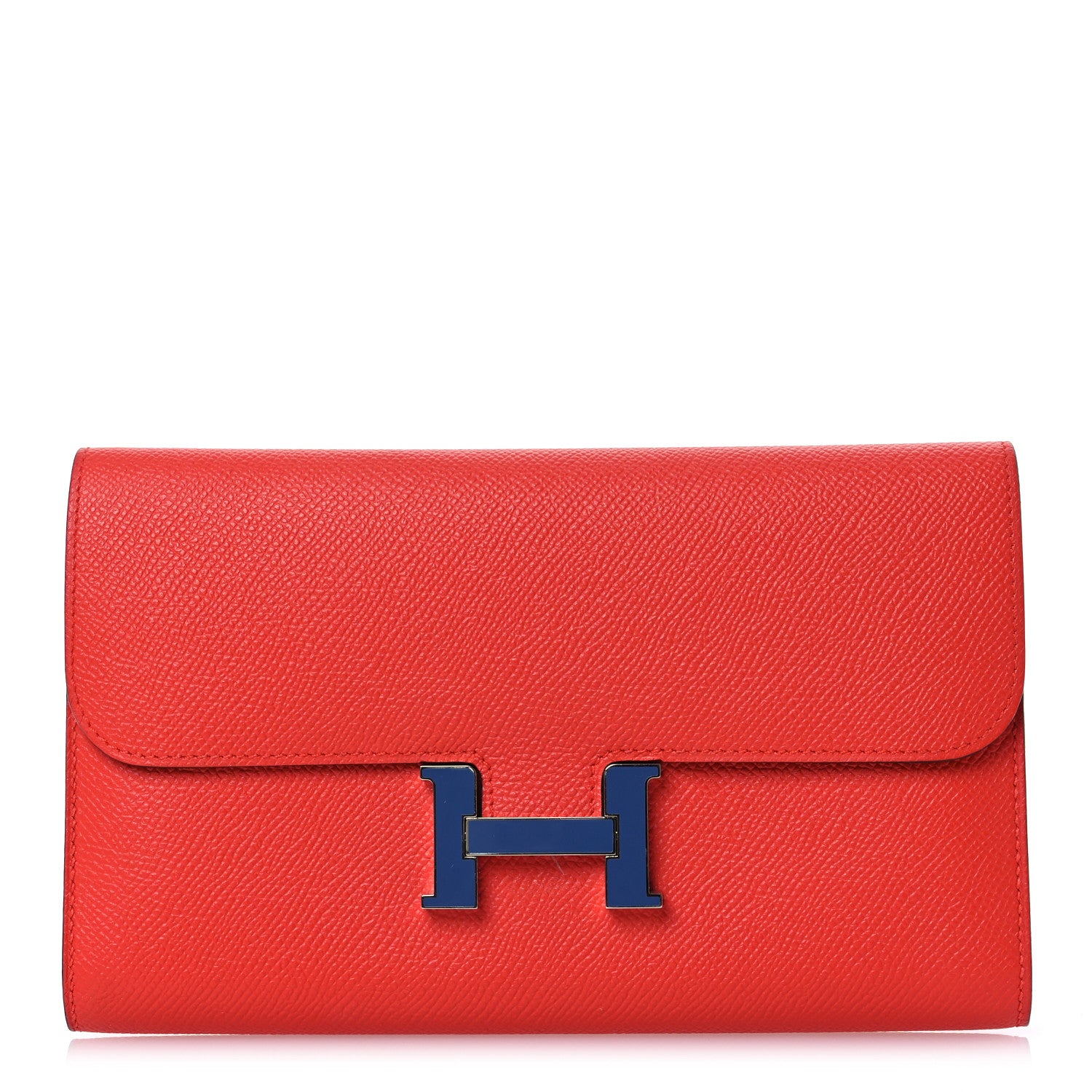Hermes Epsom Constance Long Wallet Capucine Bleu Brighton 1 of 13