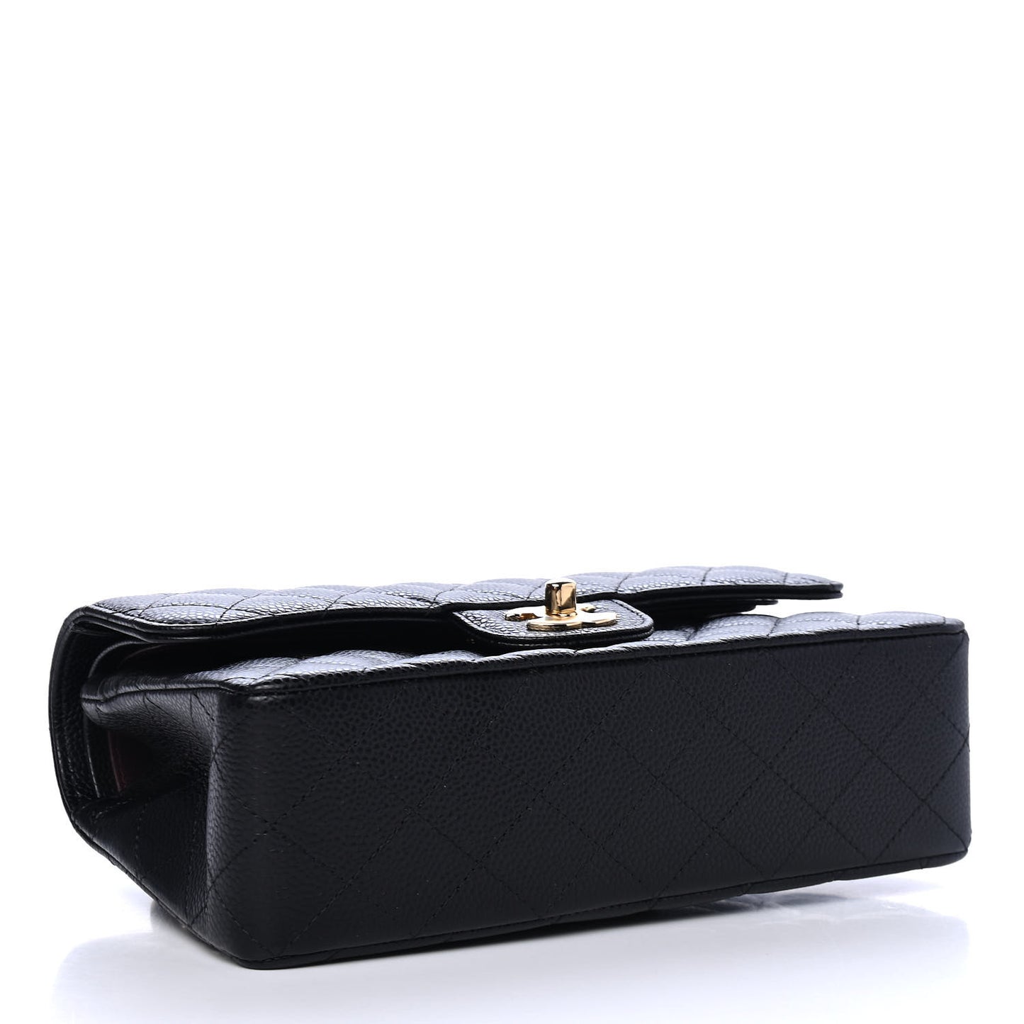 Caviar Quilted Small Double Flap Black