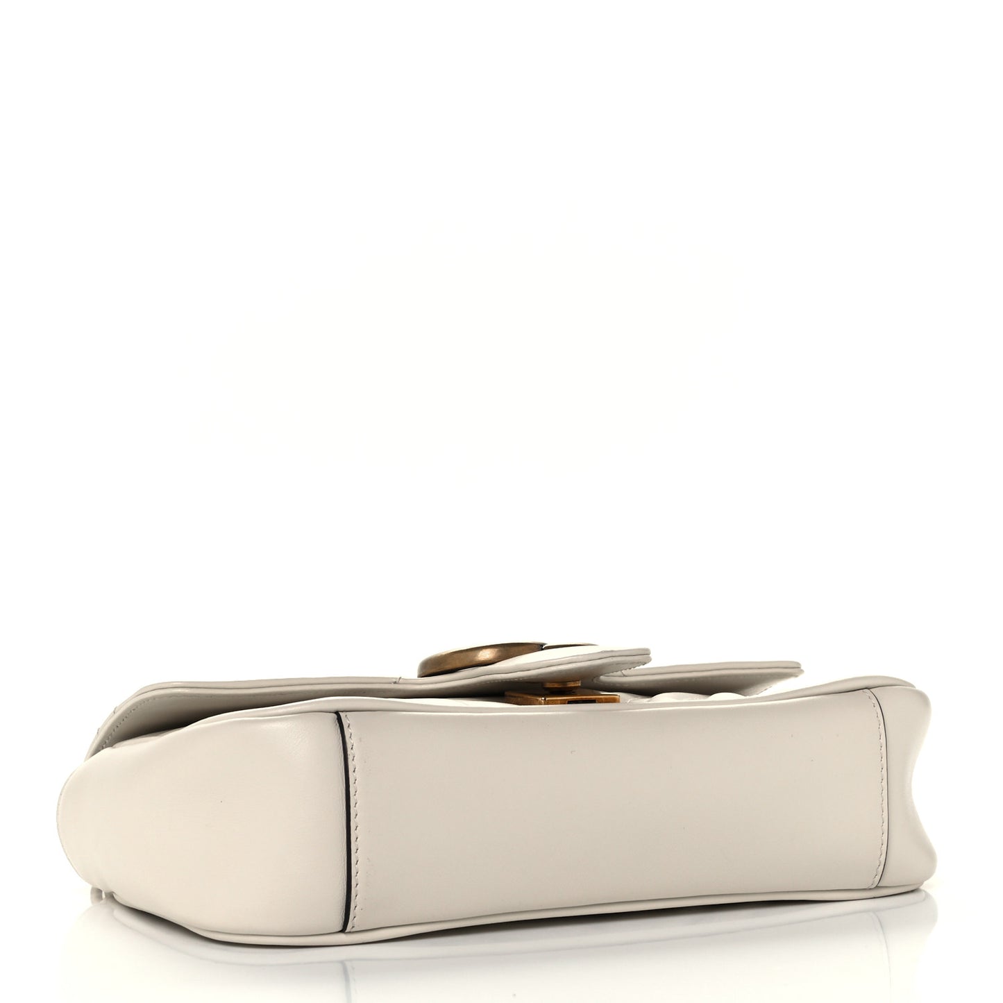 Calfskin Matelasse Mini GG Marmont Shoulder Bag White