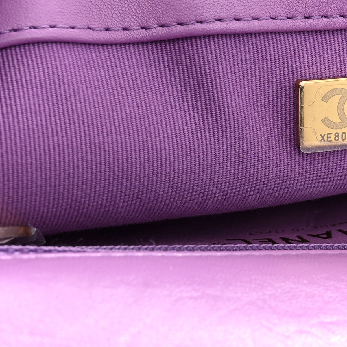 Lambskin Quilted Large CC Funky Town Flap Purple