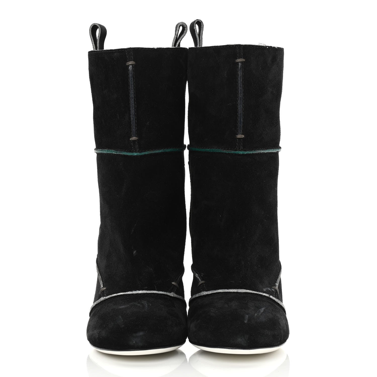 Fendi Suede Ankle Boots 36 Black Multicolor 2 of 11