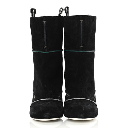 Fendi Suede Ankle Boots 36 Black Multicolor 2 of 11