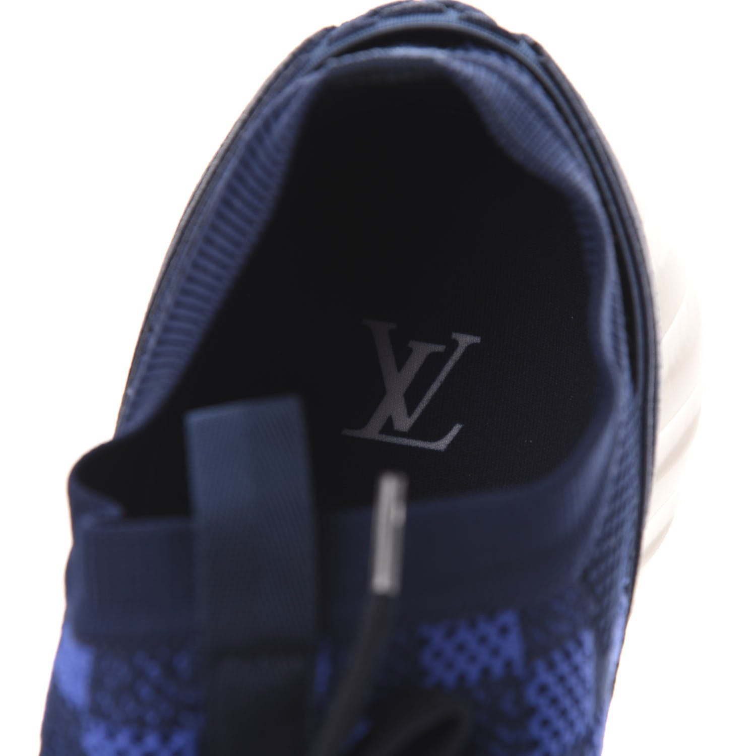 Louis Vuitton Knit Damier Fastlane Sneakers 10 Cobalt 6 of 8