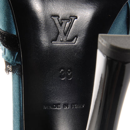 Louis Vuitton Satin Balmoral Pumps Petrole 38 6 of 8
