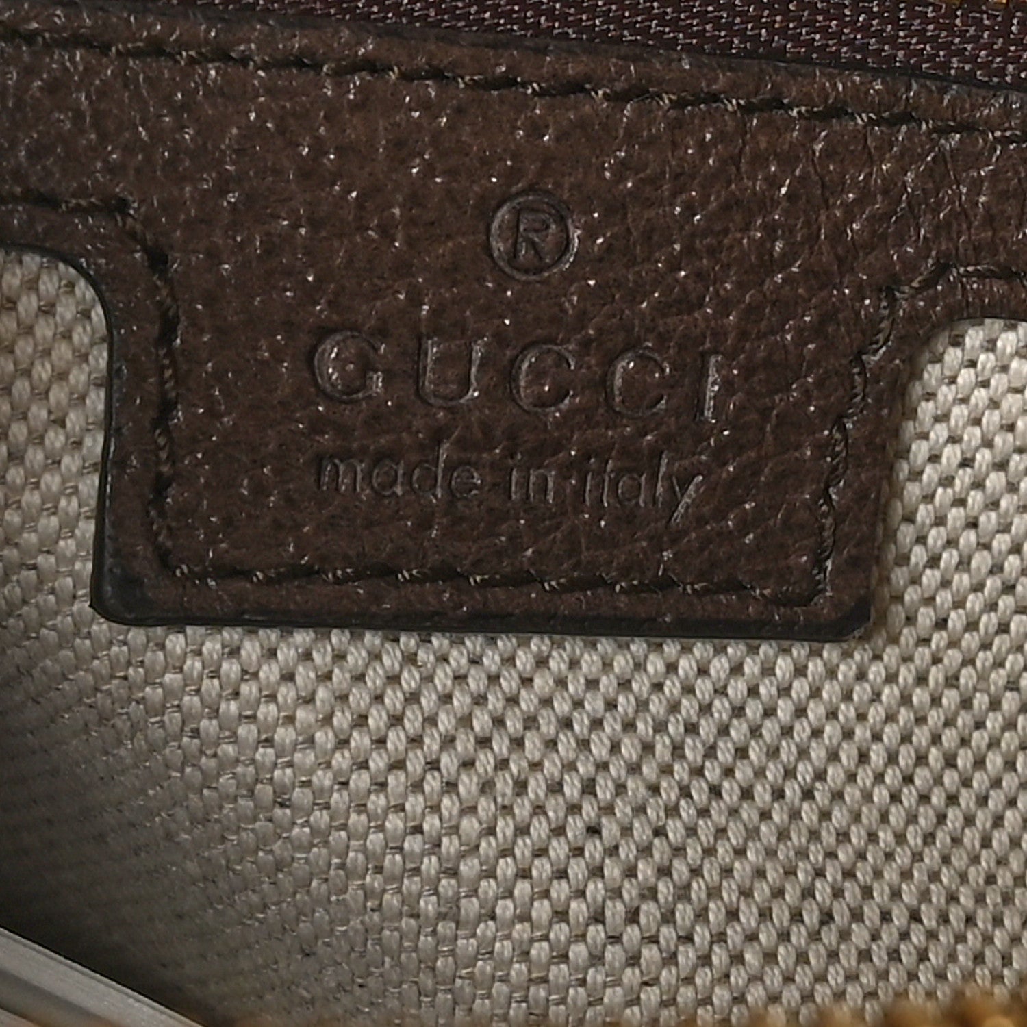 Gucci GG Supreme Monogram Textured Dollar Calfskin Web Studded Mini Ophidia Flap Shoulder Bag Beige Ebony New Acero 7 of 10