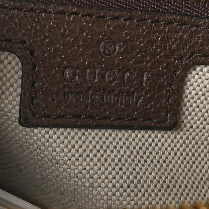 Gucci GG Supreme Monogram Textured Dollar Calfskin Web Studded Mini Ophidia Flap Shoulder Bag Beige Ebony New Acero 7 of 10