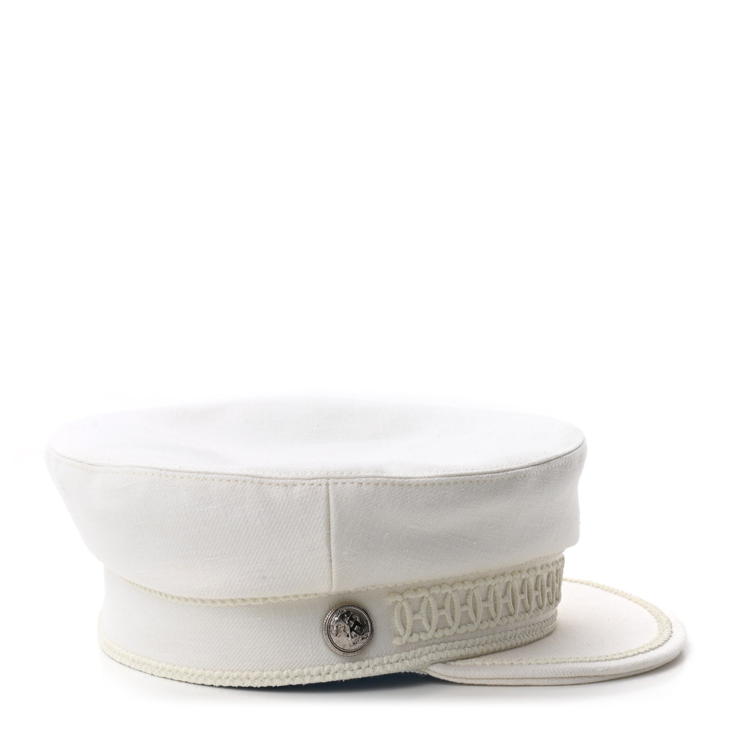 Double Linen Twill Cabourg Cap 56 White