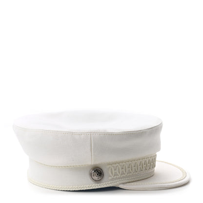 Hermes Double Linen Twill Cabourg Cap 56 White 5 of 8