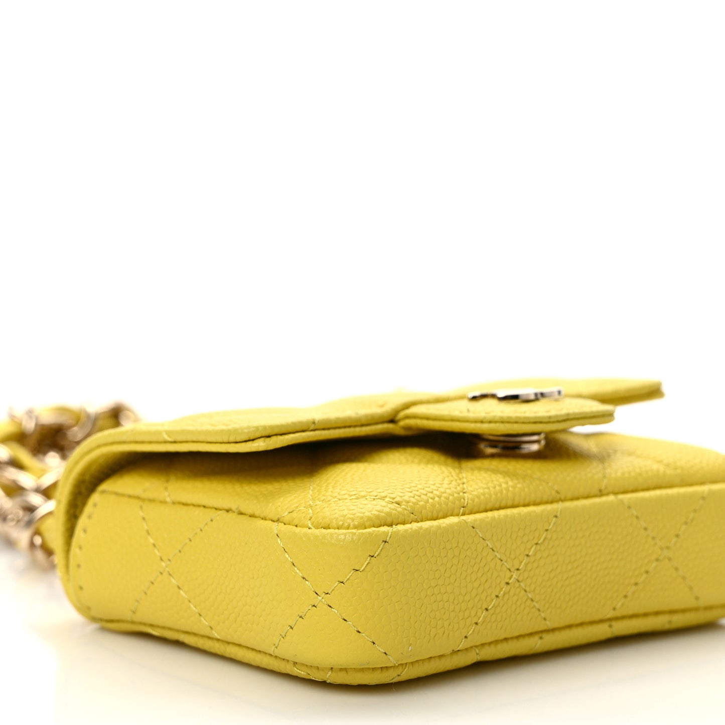 Caviar Quilted Mini Chain Belt Bag Yellow