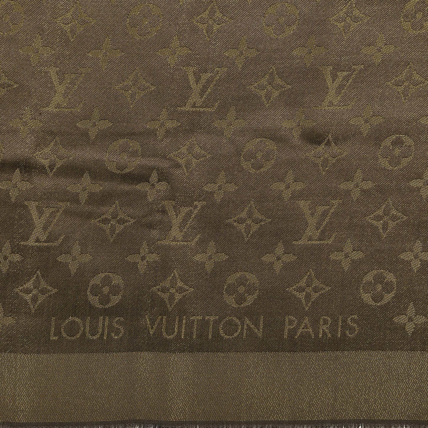 Silk Lurex Wool Monogram Shine Shawl Brown