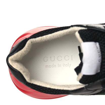 Gucci Demetra Web Mens Rhyton Cut Out Sneakers 7.5 Black Red 7 of 8