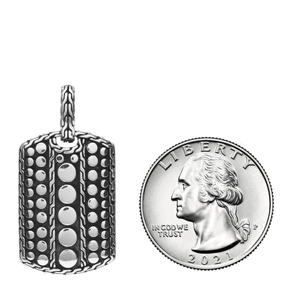 John Hardy Sterling Silver Dot Dog Tag Pendant 2 of 3