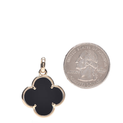 Van Cleef & Arpels 18K Yellow Gold Black Onyx Magic Alhambra Pendant 2 of 4