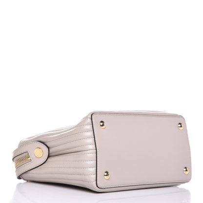 Fendi Shiny Nappa Trapuntata Chain Small DotCom Click Chain Satchel Grigio Polvere 4 of 10