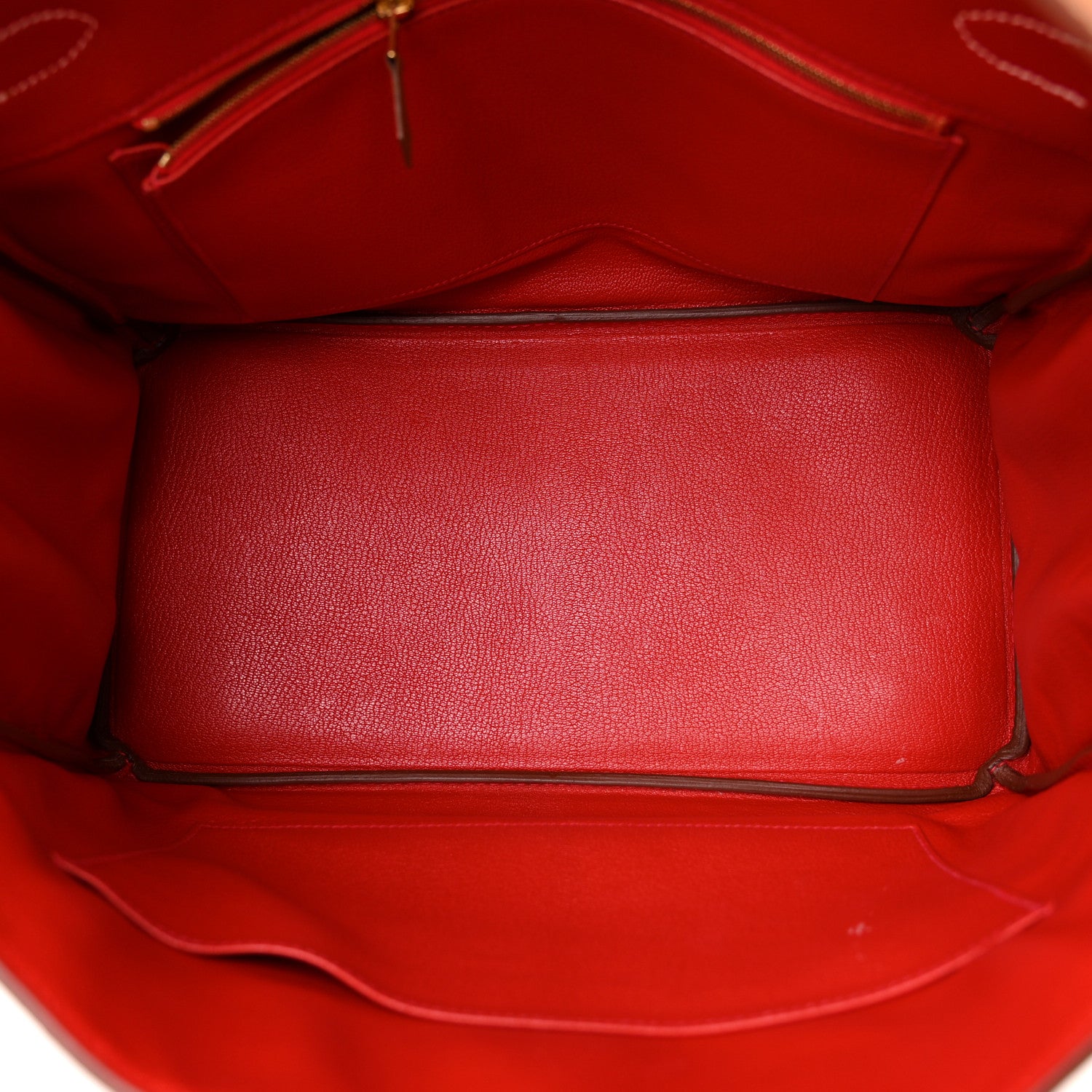 Hermes Togo Verso Birkin 35 Gold Geranium 5 of 14