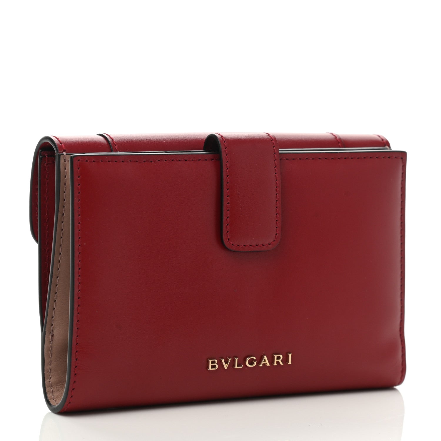 Bulgari Calfskin Serpenti Forever Bi-Fold Wallet Red 3 of 7